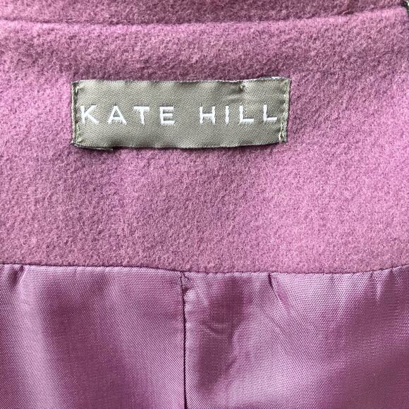 Kate Hill Blazer Jacket Sz 14 Wool Cashmere Purple Careerwear Academia Old Money - Picture 11 of 13